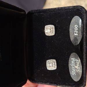 Sterling Silver & Diamond Earrings